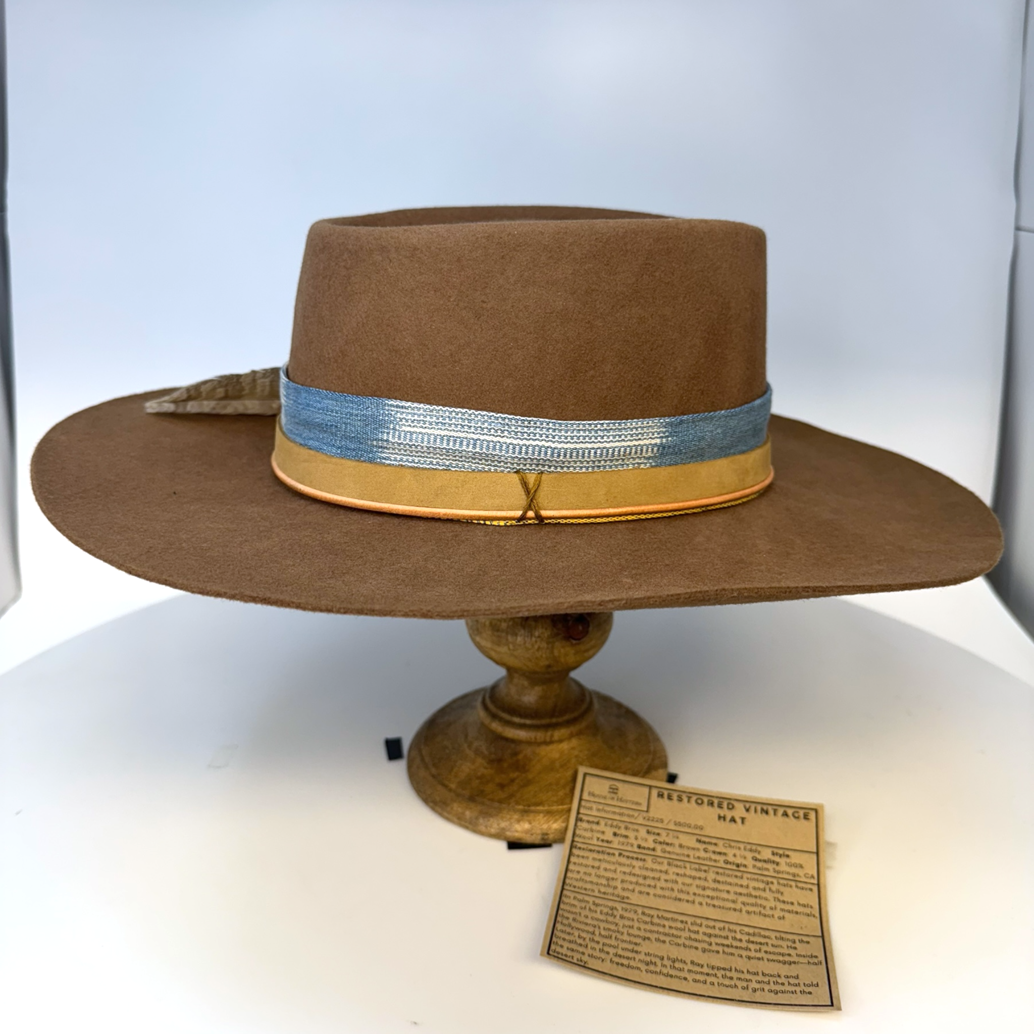 7 1/4 Eddy Bros Vintage Hat – House of Hatters 7 1/4 Eddy Bros Vintage Hat – House of Hatters